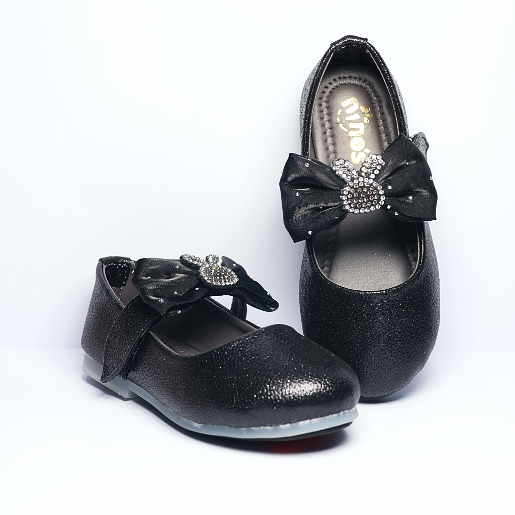 Cute Walk by Ninos Ballerina with Velcro Closure & Bow Applique