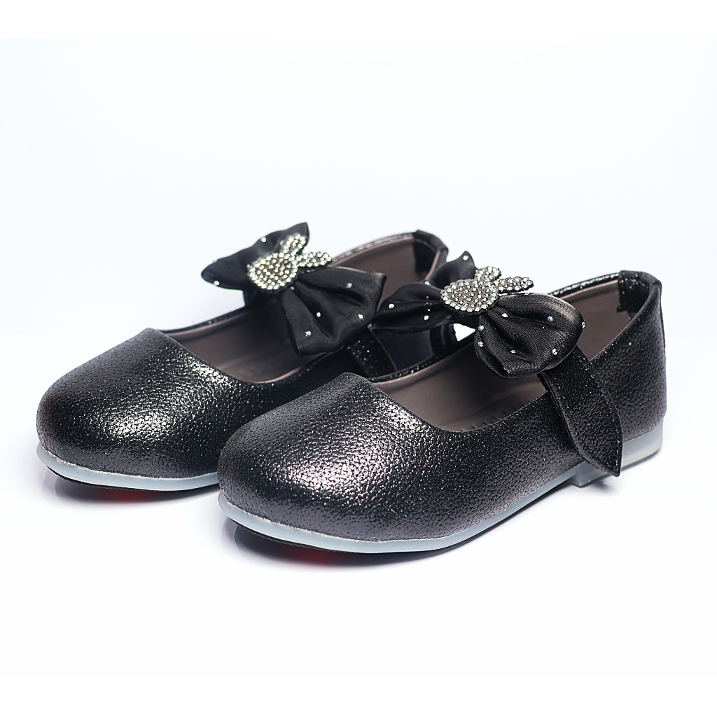 Cute Walk by Ninos Ballerina with Velcro Closure & Bow Applique