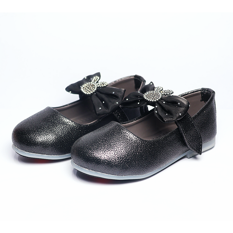 Cute Walk by Ninos Ballerina with Velcro Closure & Bow Applique