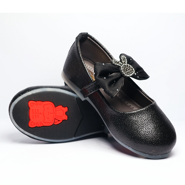 Cute Walk by Ninos Ballerina with Velcro Closure & Bow Applique