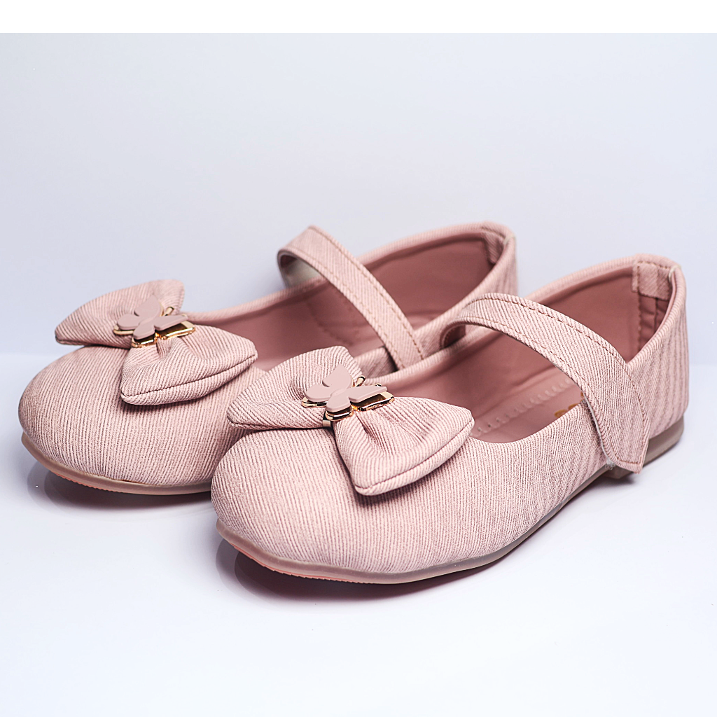 Cute Walk by Ninos Ballerina with Velcro Closure & Butterfly Bow Applique