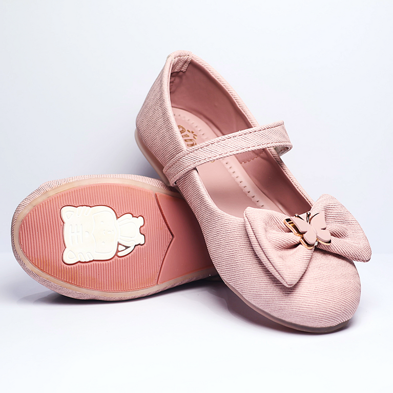 Cute Walk by Ninos Ballerina with Velcro Closure & Butterfly Bow Applique