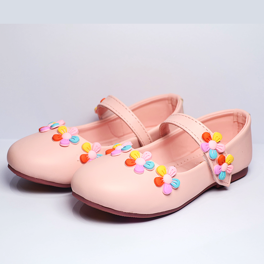 Cute Walk by Ninos Ballerina With Velcro Closure & Flower Applique
