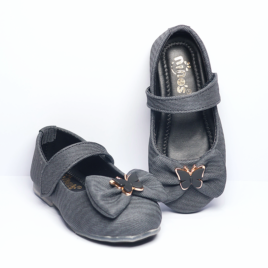 Cute Walk by Ninos Ballerina with Velcro Closure & Butterfly Bow Applique