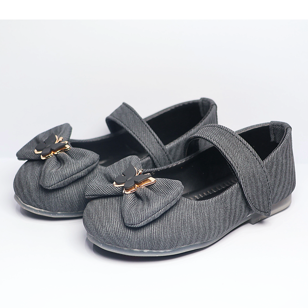 Cute Walk by Ninos Ballerina with Velcro Closure & Butterfly Bow Applique