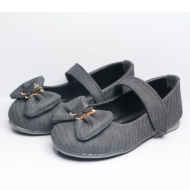Cute Walk by Ninos Ballerina with Velcro Closure & Butterfly Bow Applique