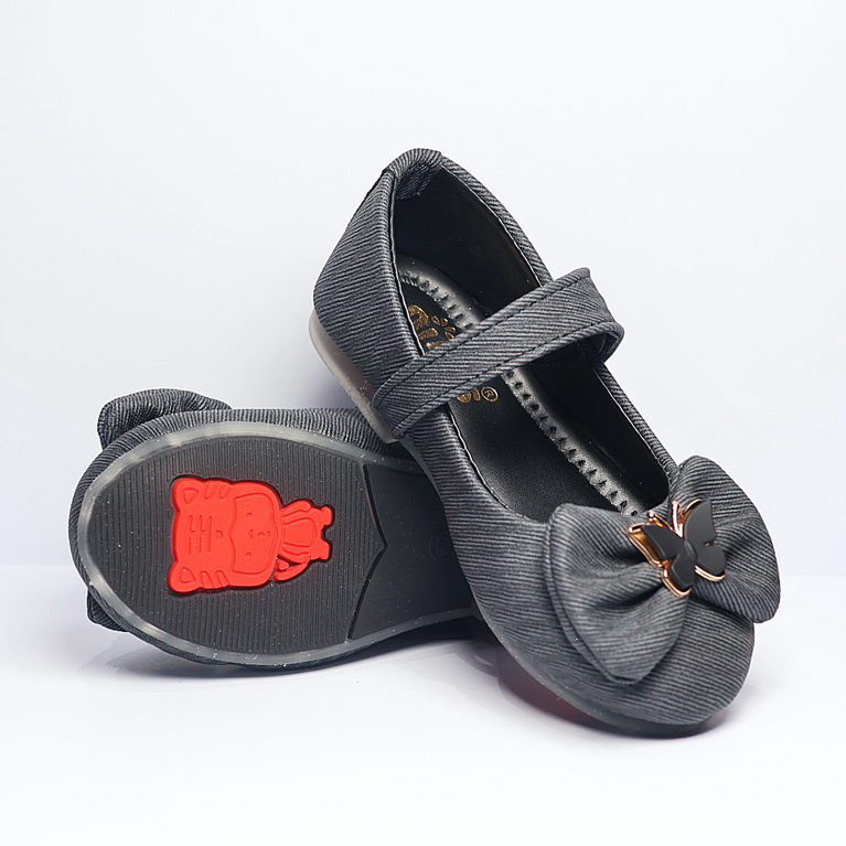 Cute Walk by Ninos Ballerina with Velcro Closure & Butterfly Bow Applique