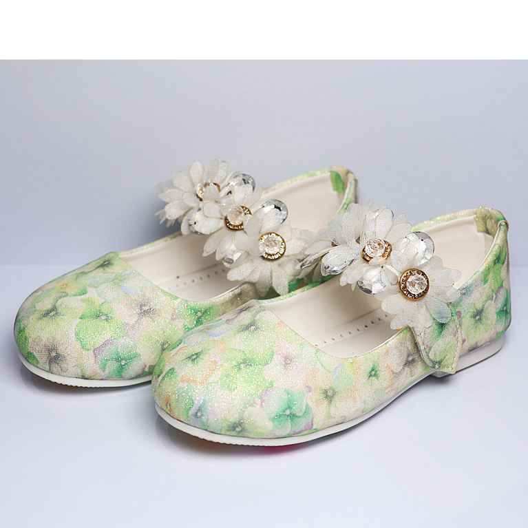Cute Walk by Ninos Ballerina with Velcro Closure & Flower Applique Desgin