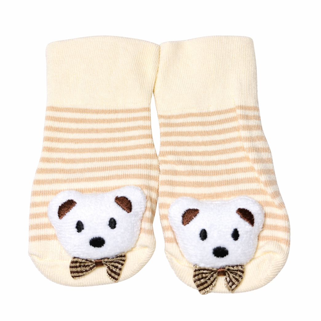 Adorable Teddy Bear Baby Socks – Soft Cotton Anti-Slip Infant Socks