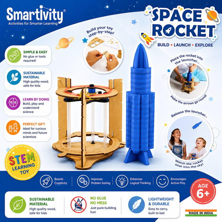 Smartivity Space Rocket STEM Toy – Build, Launch & Explore