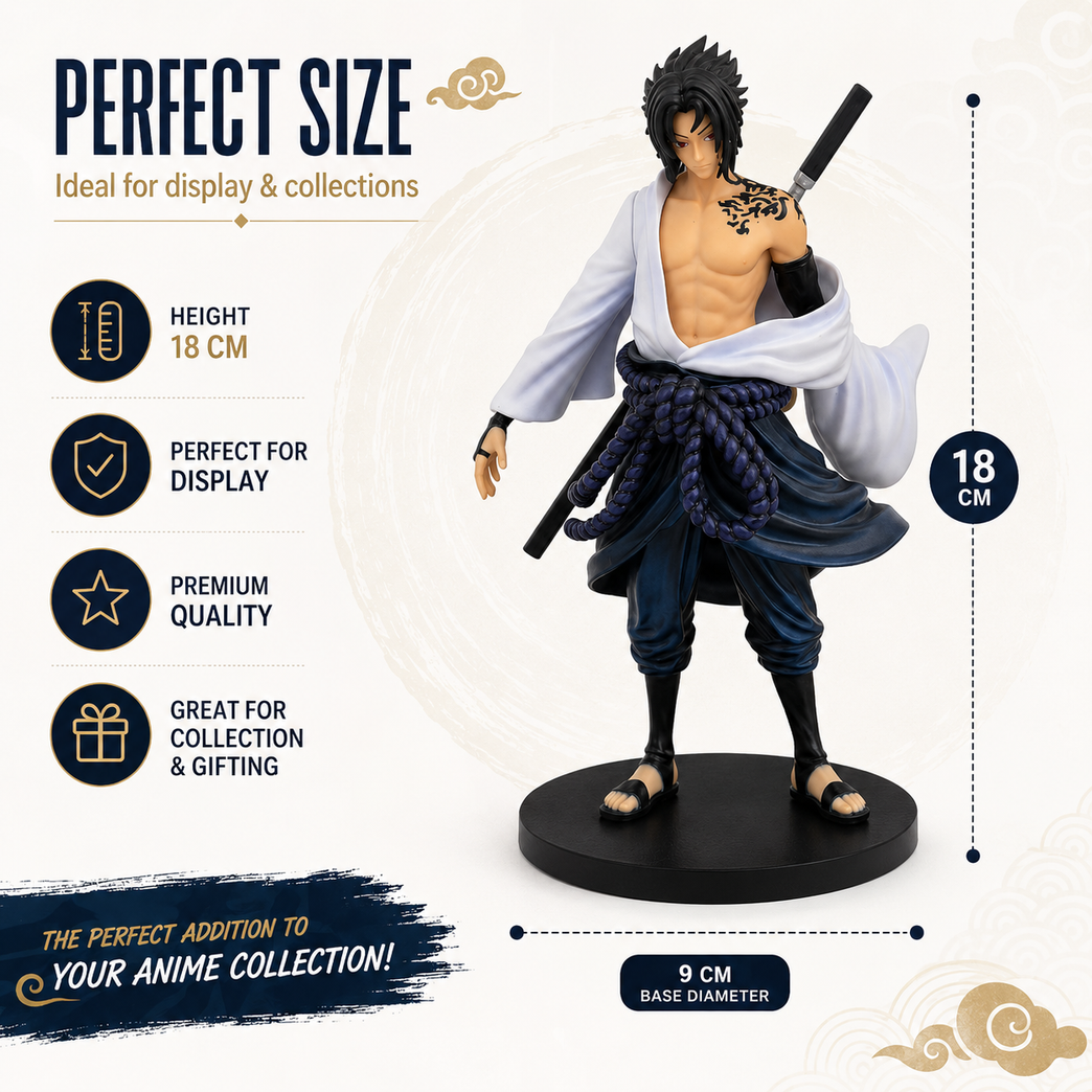 Sasuke Uchiha| PVC Action Figure Collectible Statue with Display Base| 18 cm