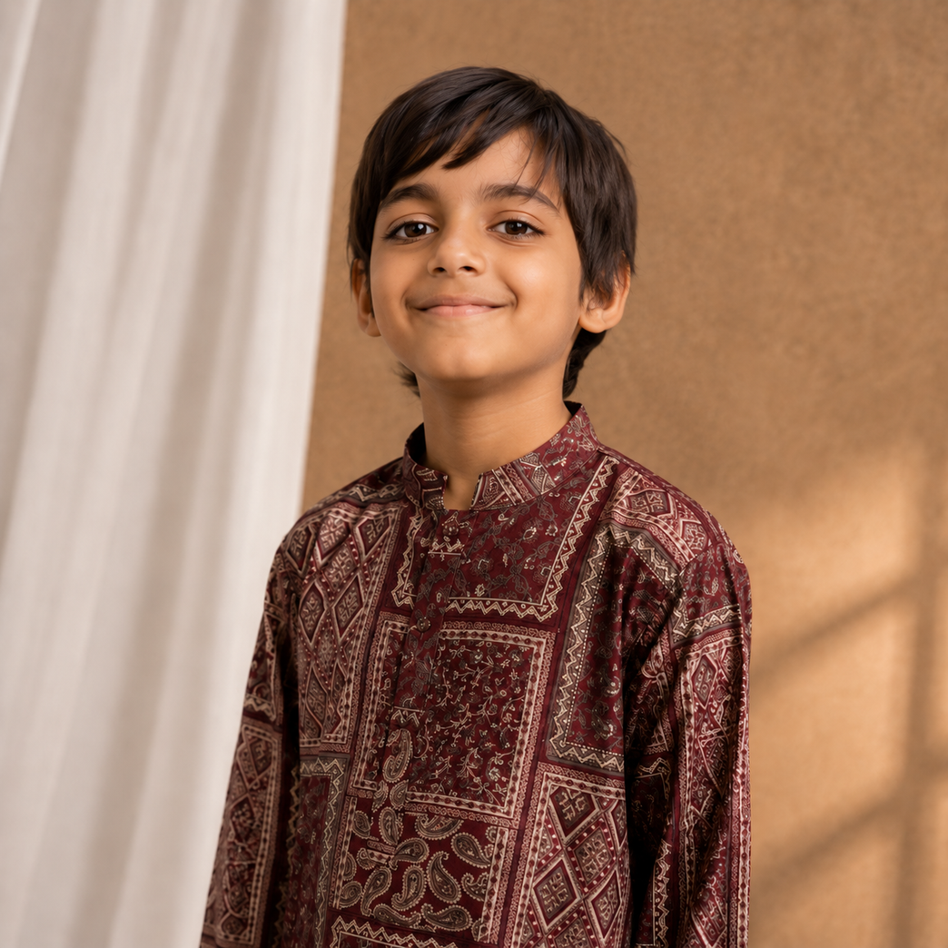 Boys Ethnic Printed Kurta Set