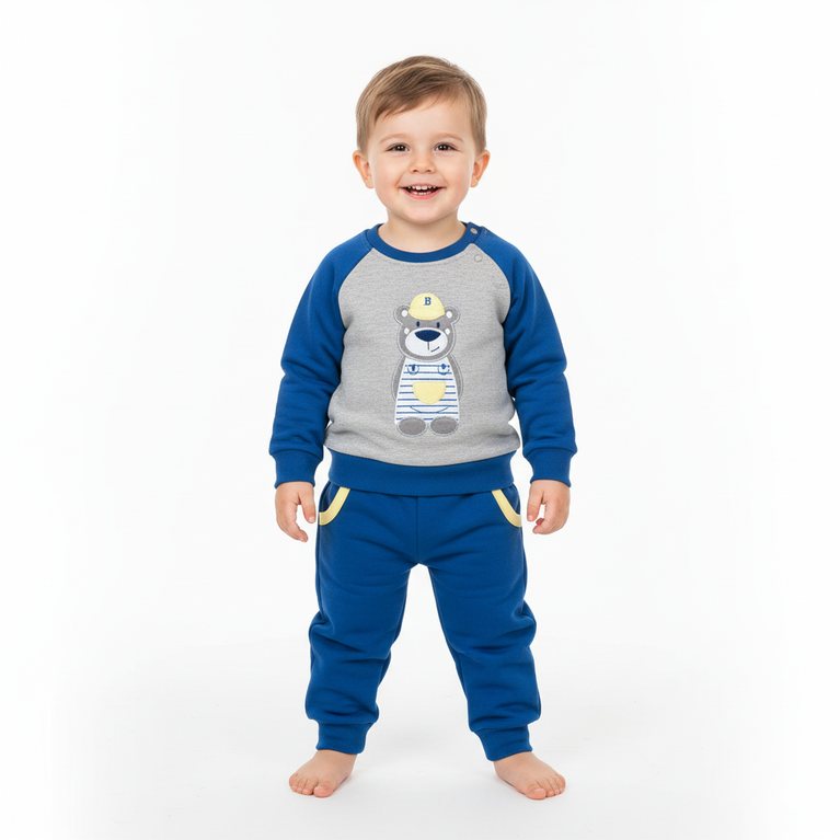 Choclate Baby-Infant Winter Wear Full Sleeves Set - Blue