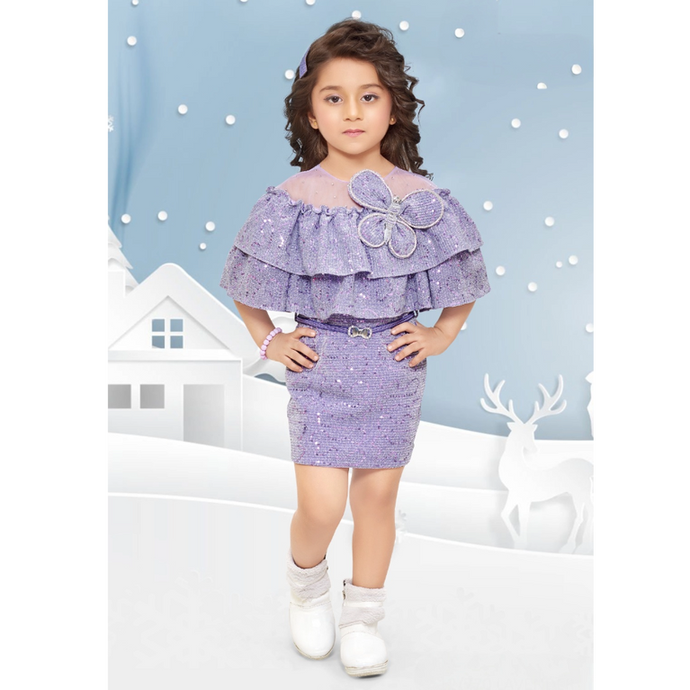 Kitten's -Off Shoulder Midi with Butterfly Applique