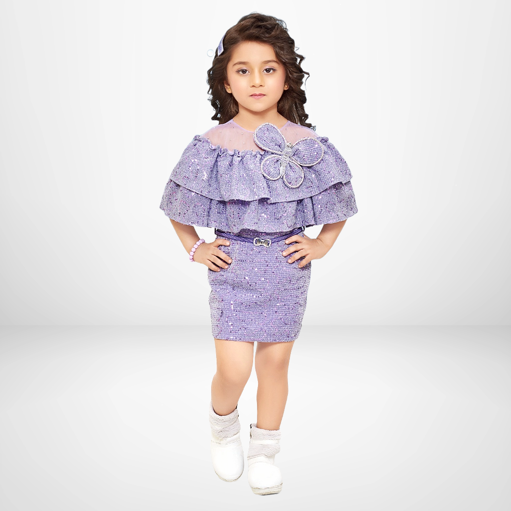 Kitten's -Off Shoulder Midi with Butterfly Applique