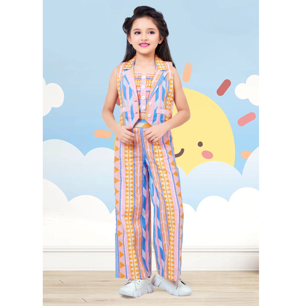 Kitten's-Top & Palazzo set with jacket