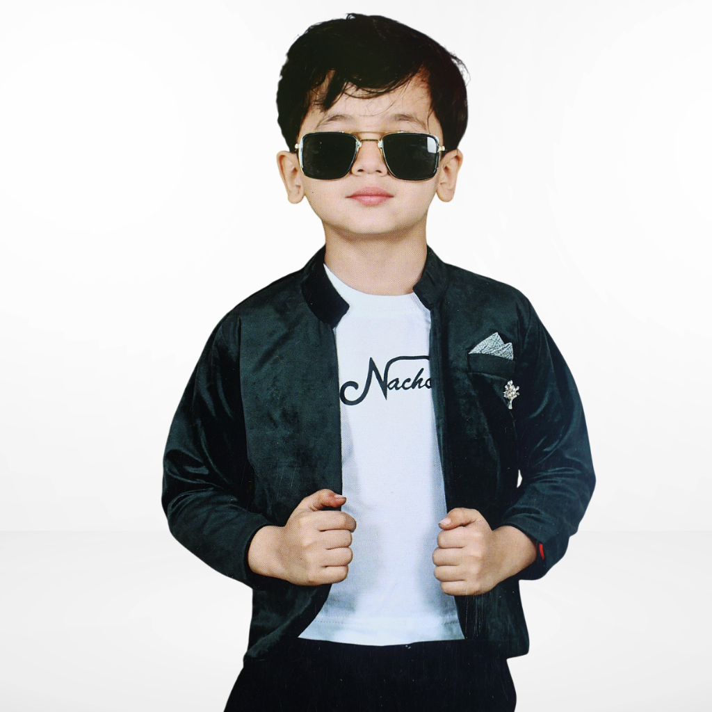 Nachos Clothing Set for Baby Boys- Jacket, Pant & T Shirt Set