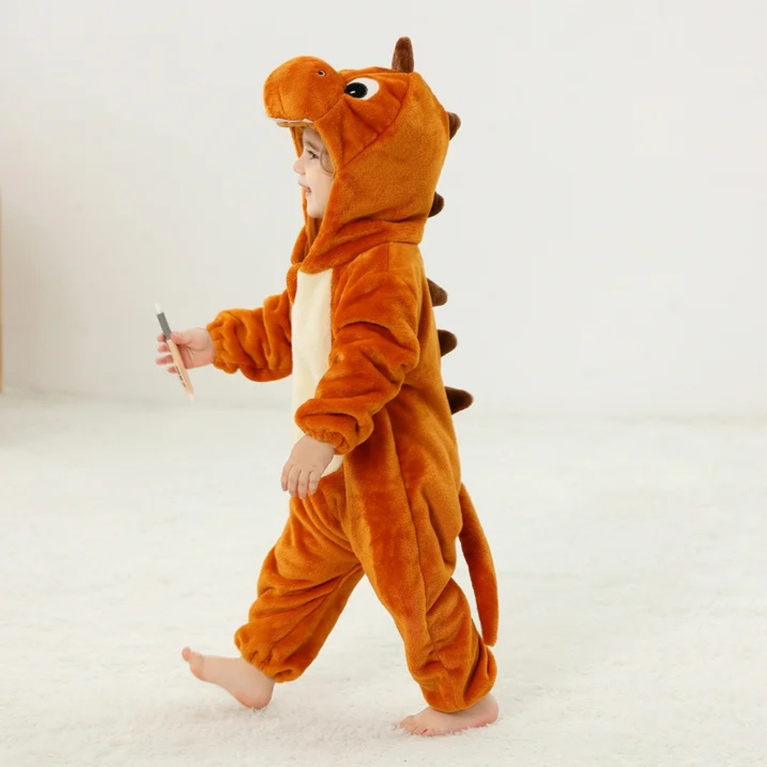 Michley- Unisex Baby Winter Hooded Romper Flannel Panda Style Stitch Animal Long Sleeves Zip Cosplay Dress