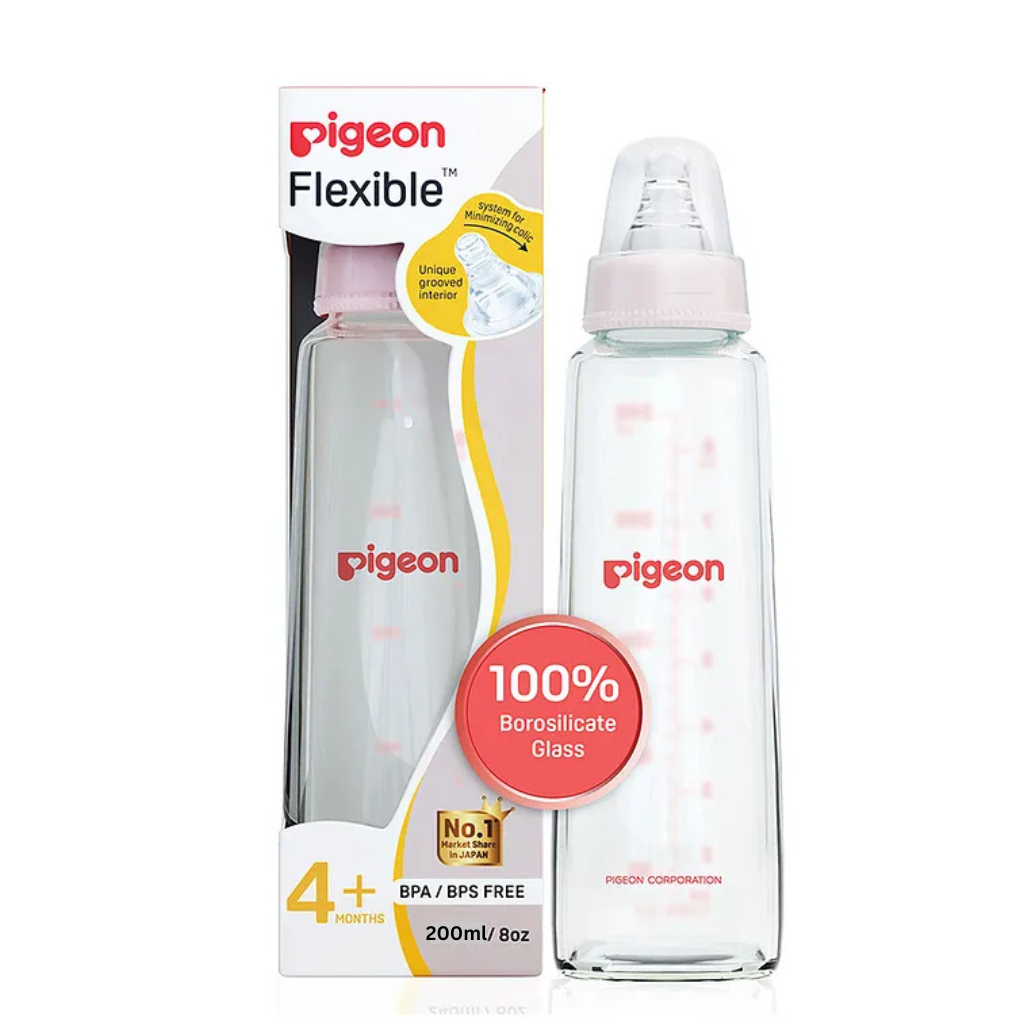 Pigeon Peristaltic Feeding Bottle Nipple Size Medium Pink - 200 ml