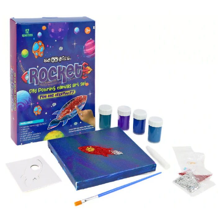 Scoobies-DIY Pouring Canvas Art - The Journey to Space