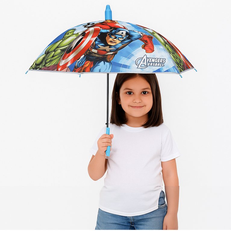 Ninos Superhero Umbrella Design For Kids- Blue (Design May Vary)