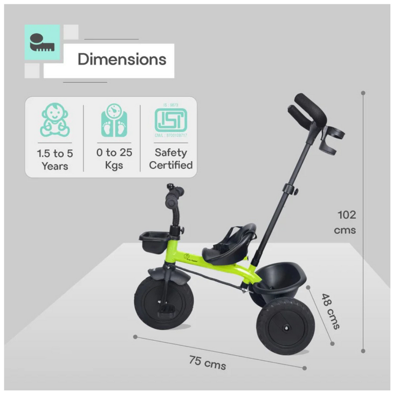 R for Rabbit 2 in 1, Rubber Wheels, Adjustable Parental Control, Cup Holder