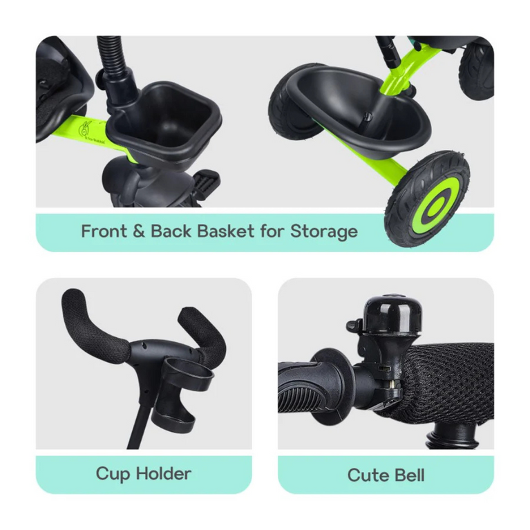 R for Rabbit 2 in 1, Rubber Wheels, Adjustable Parental Control, Cup Holder