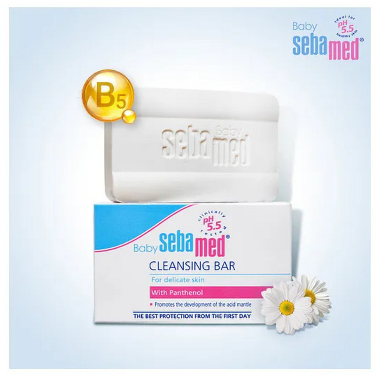 Sebamed Baby Cleansing Bar|pH 5.5 |Newborn bathing|Soap Free|Tear Free|