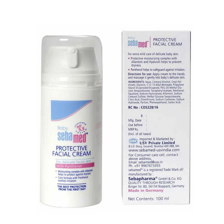 Sebamed Baby Protective Facial Cream|pH 5.5|Baby Face Cream|Vitamin E for Soft Skin|Ideal for salivary rashes|100ml