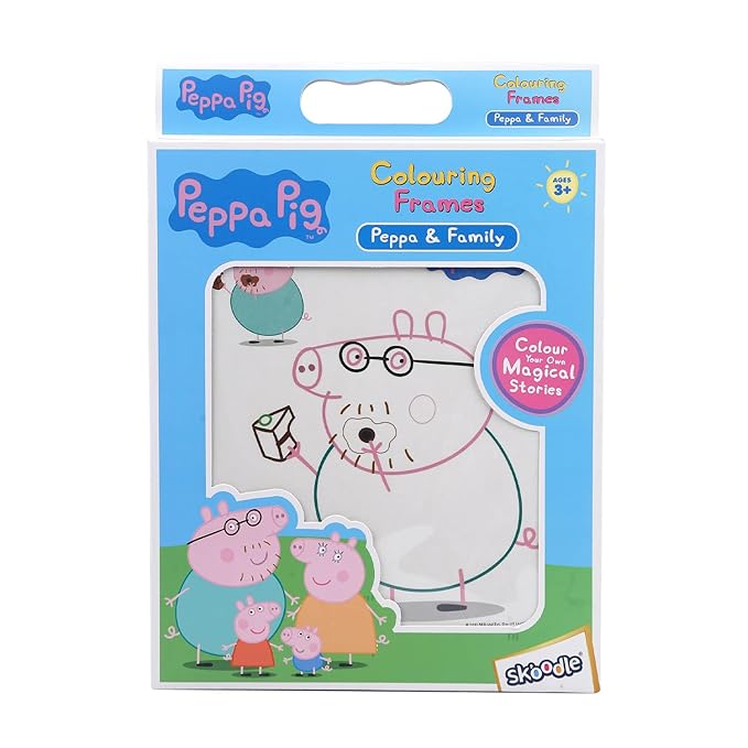 SKOODLE- Peppa Pig & Family Coloring Frames for Kids