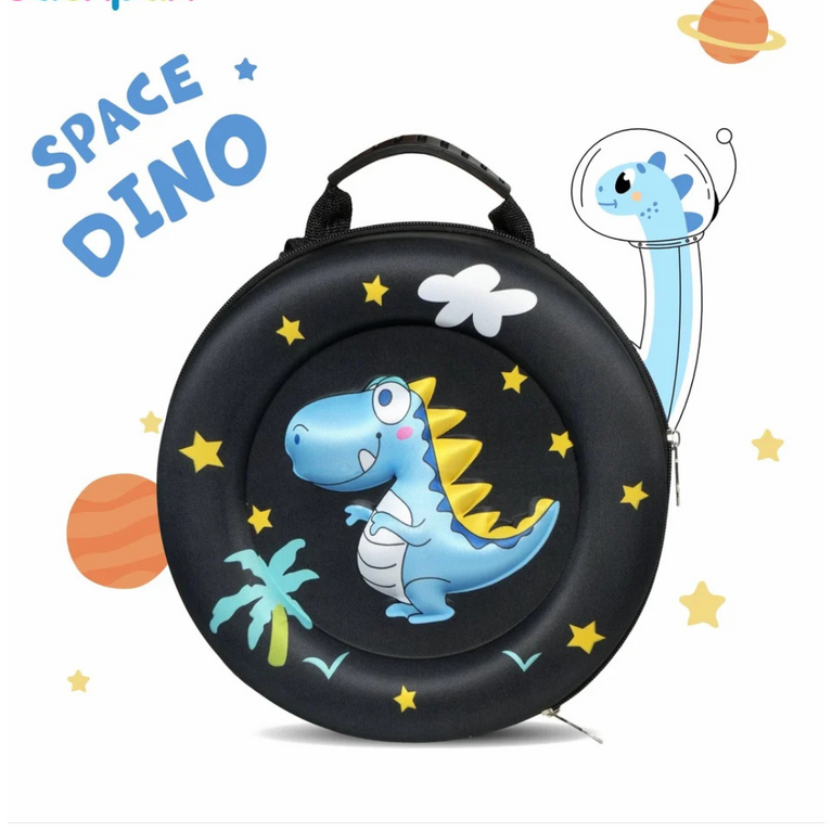 Printed School Bag Tyre Shaped Dinosaur Round 3D School Bag, For Casual Backpack