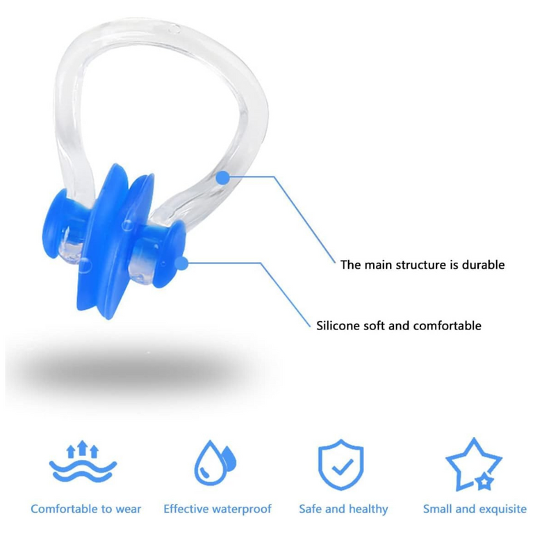 KONEX-Nose Clip and Ear Plugs for Swimming Water Protection Earbuds Nose Plug - 1 Set