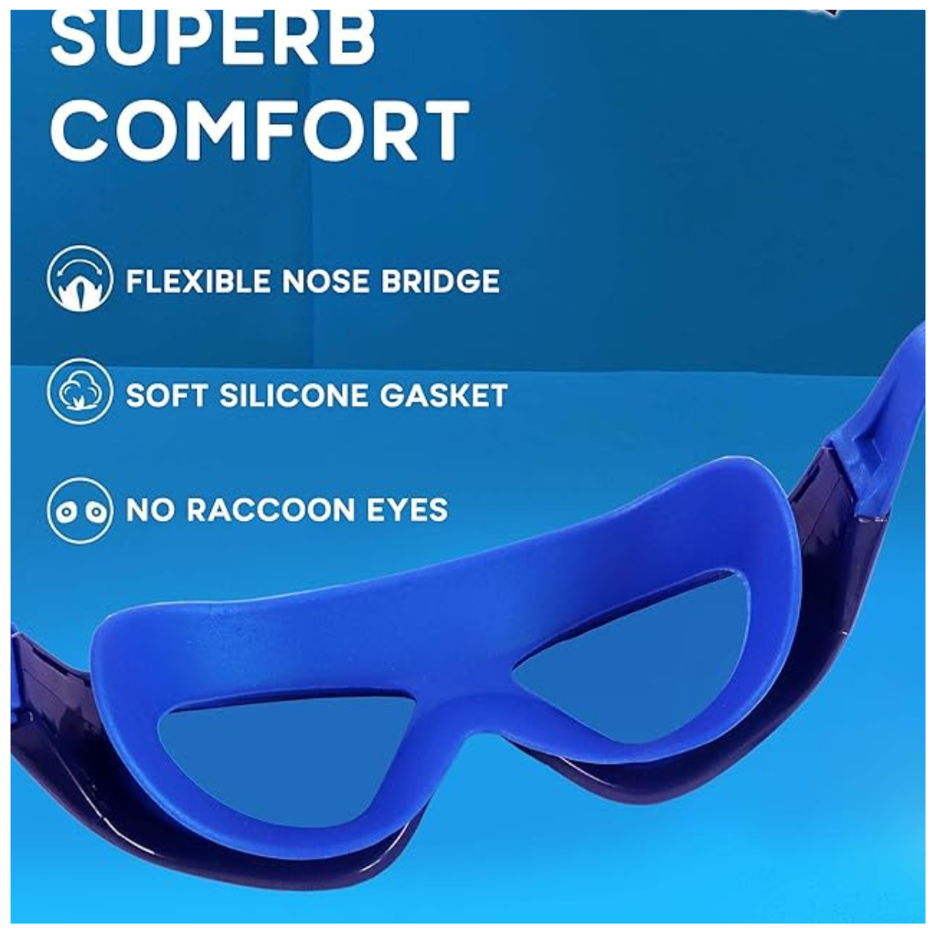 Konex-Swimming Glasses UV Protection Anti Fog Silicone Strap Perfect fitting
