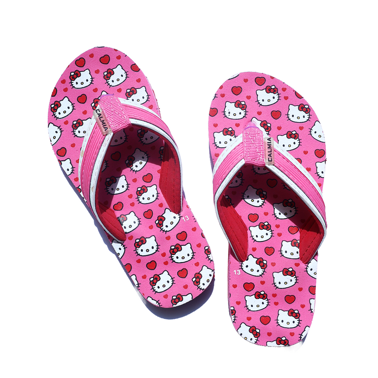 Cute Walk By Calmia Slip On Flip Flops with Cute Kitty Print