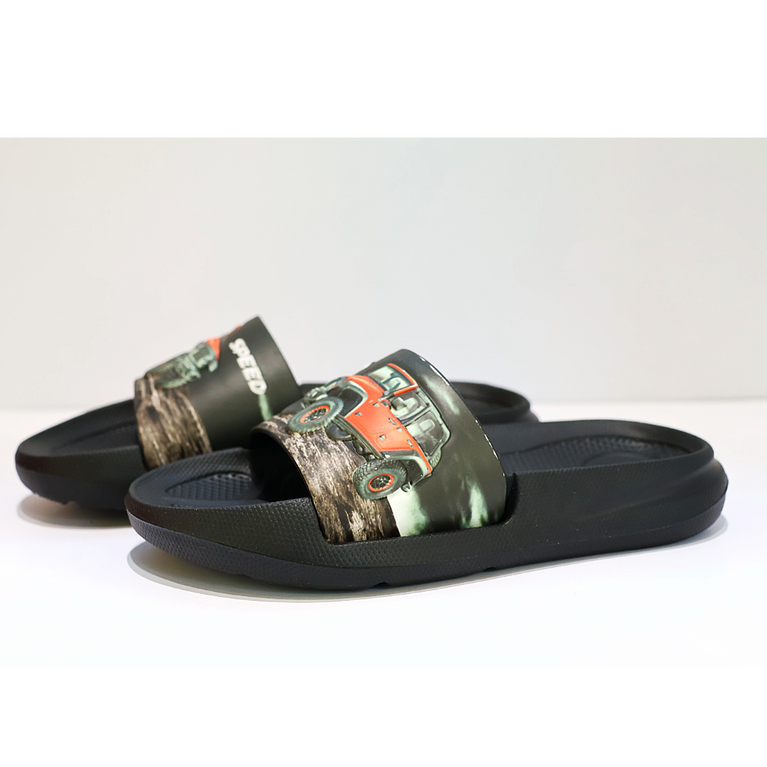 Kids Fun Vehicle Printed Flip-Flops