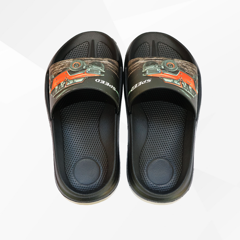 Kids Fun Vehicle Printed Flip-Flops