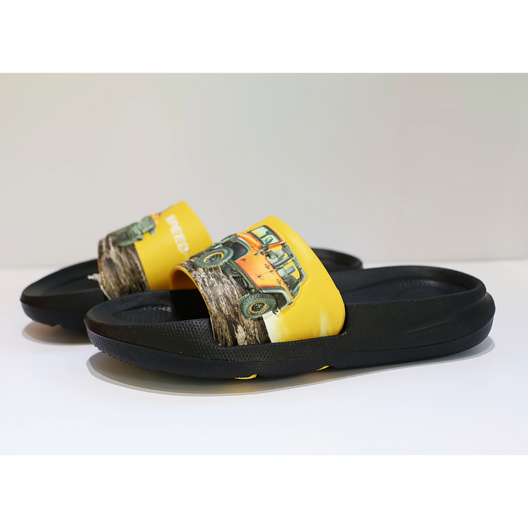 Kids Fun Vehicle Printed Flip-Flops