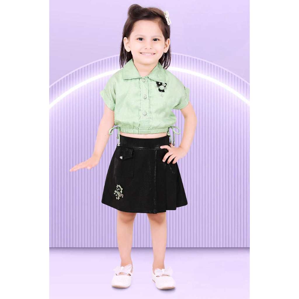 Ninos Half Sleeves With Coordinating Sequin Skirt & Top Set