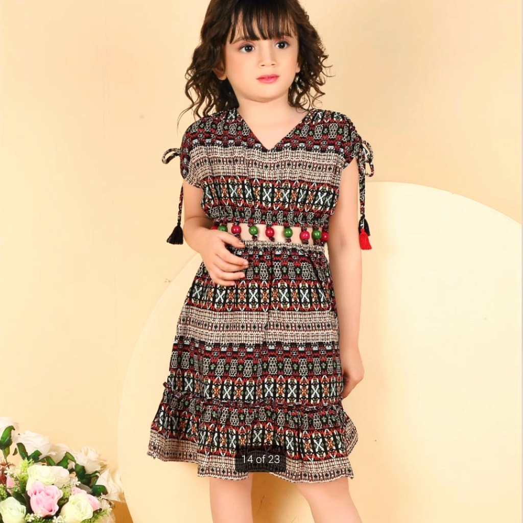 Ninos Blend Mini stylish Sequin Detailed Printed trendy Middy Dress