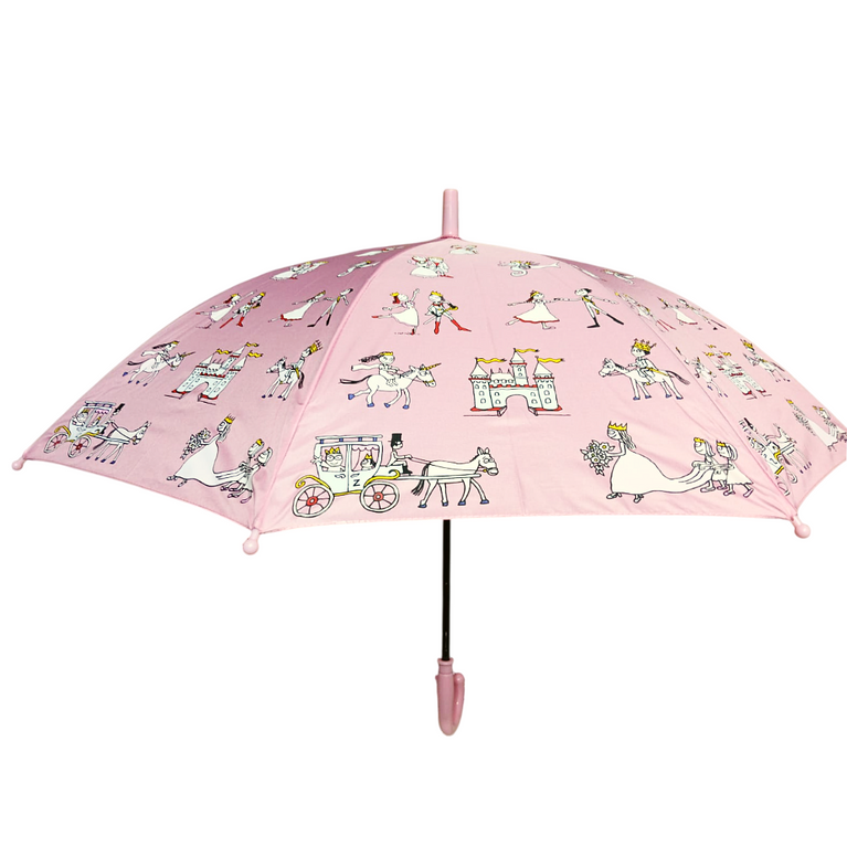 Ninos -Princess Theme Kids Umbrella – Pink Fairy Tale Castle Design for Girls (Ages 3–8)
