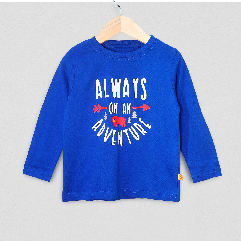 Nino's Full Sleeve T-shirt and Pant set Always on Adventure text print