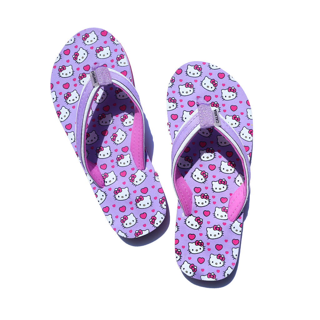 Cute Walk By Calmia Slip On Flip Flops with Cute Kitty Print