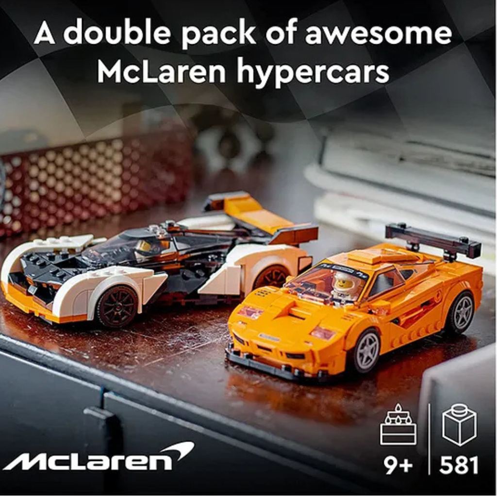 LEGO Speed Champions McLaren Solus GT and McLaren F1 LM Building Toy Set