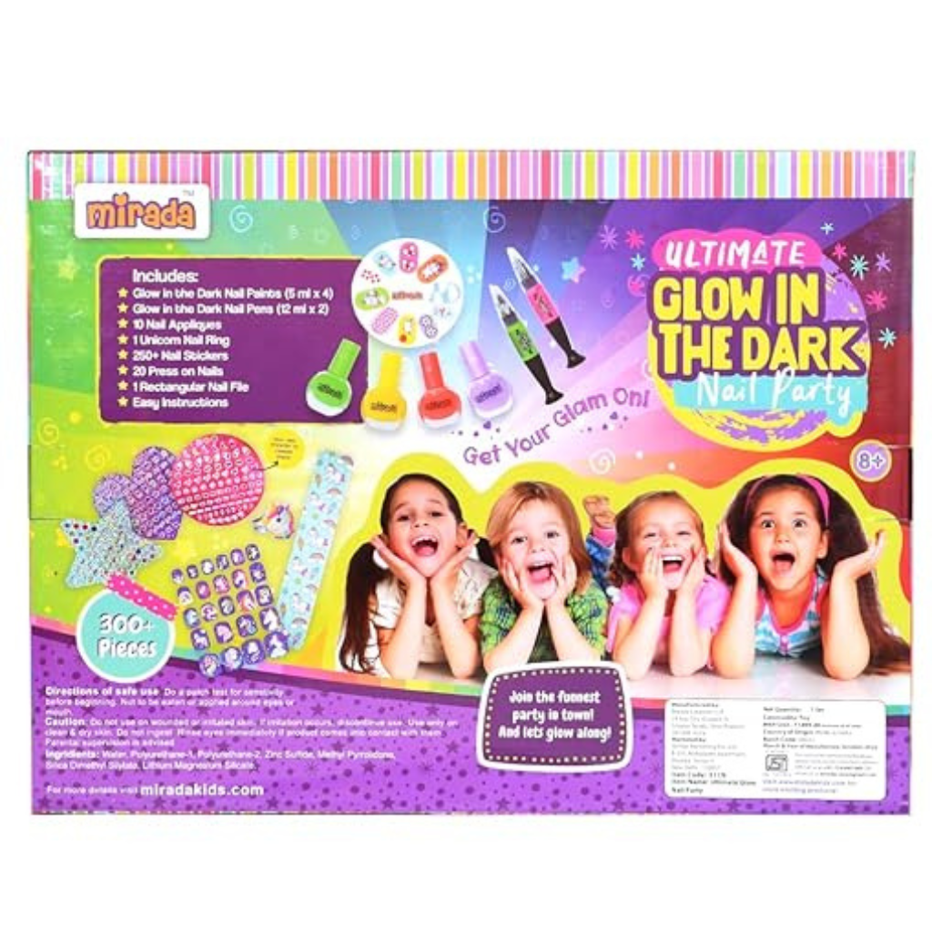 Mirada Ultimate Glow Nail Party Nail Art Kit for Girls