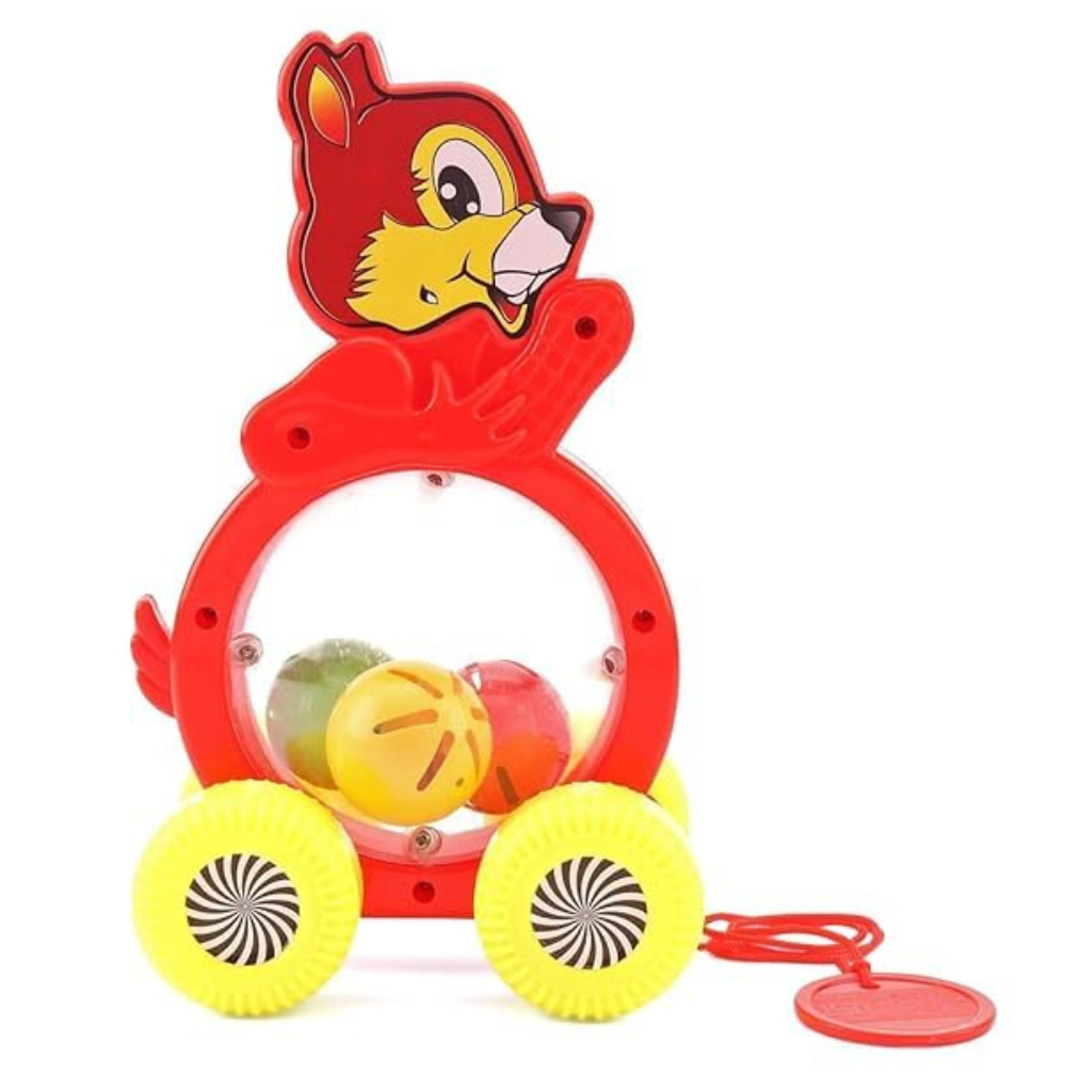 Ninos-Pull Along Squirrel with Rolling Balls for Kids