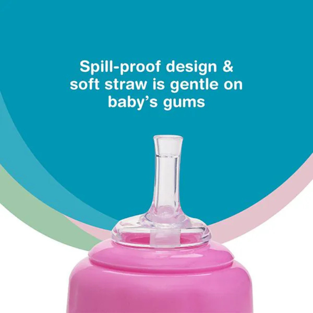 Vega- Baby & Mom Sipper with Straw Double Handles Cup Pink - 250 ml