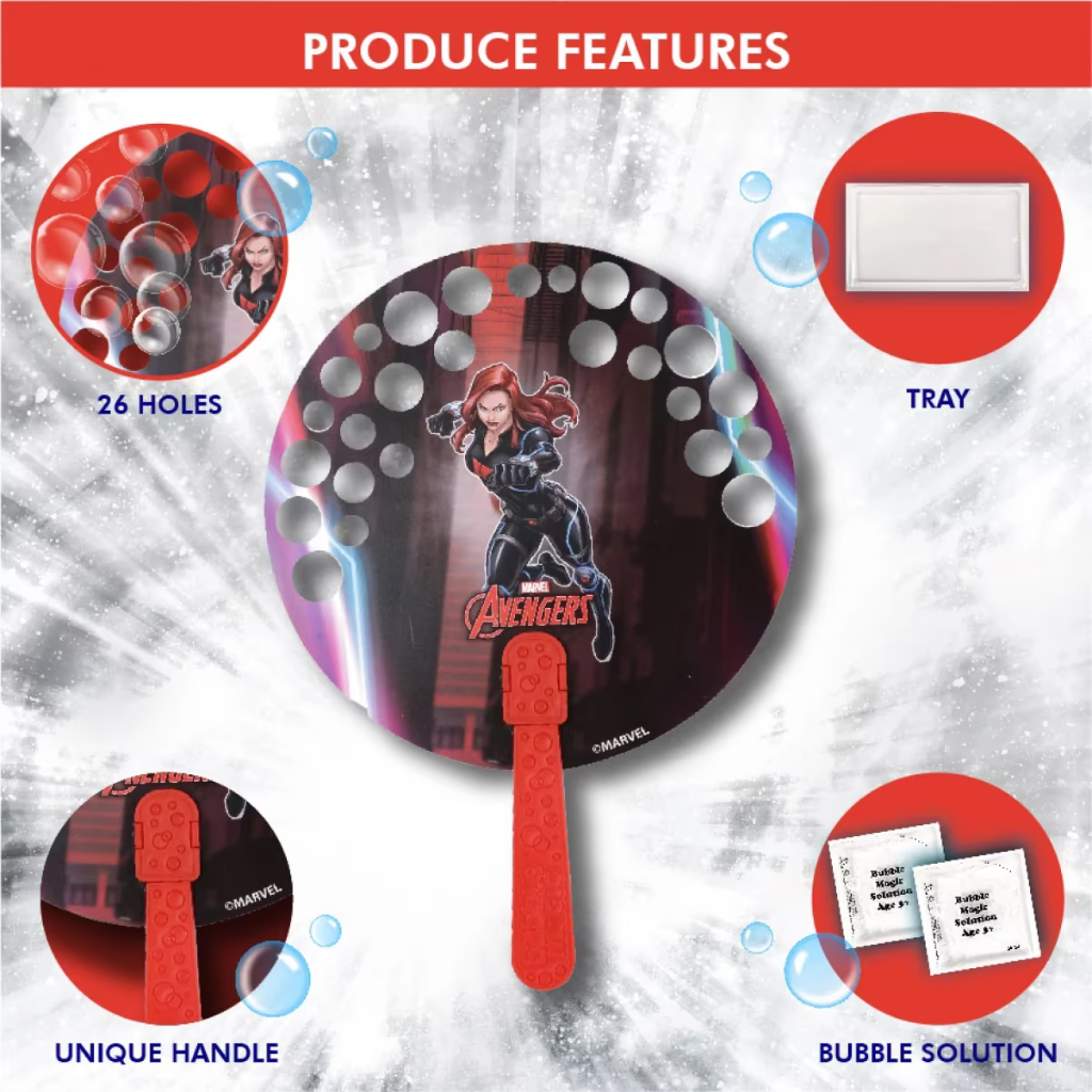Bubble Magic Fan Bubs Black Widow Theme For Kids 3+ years