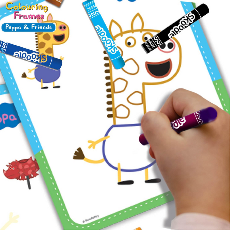 SKOODLE - Peppa & Friends Colouring Frames for Kids