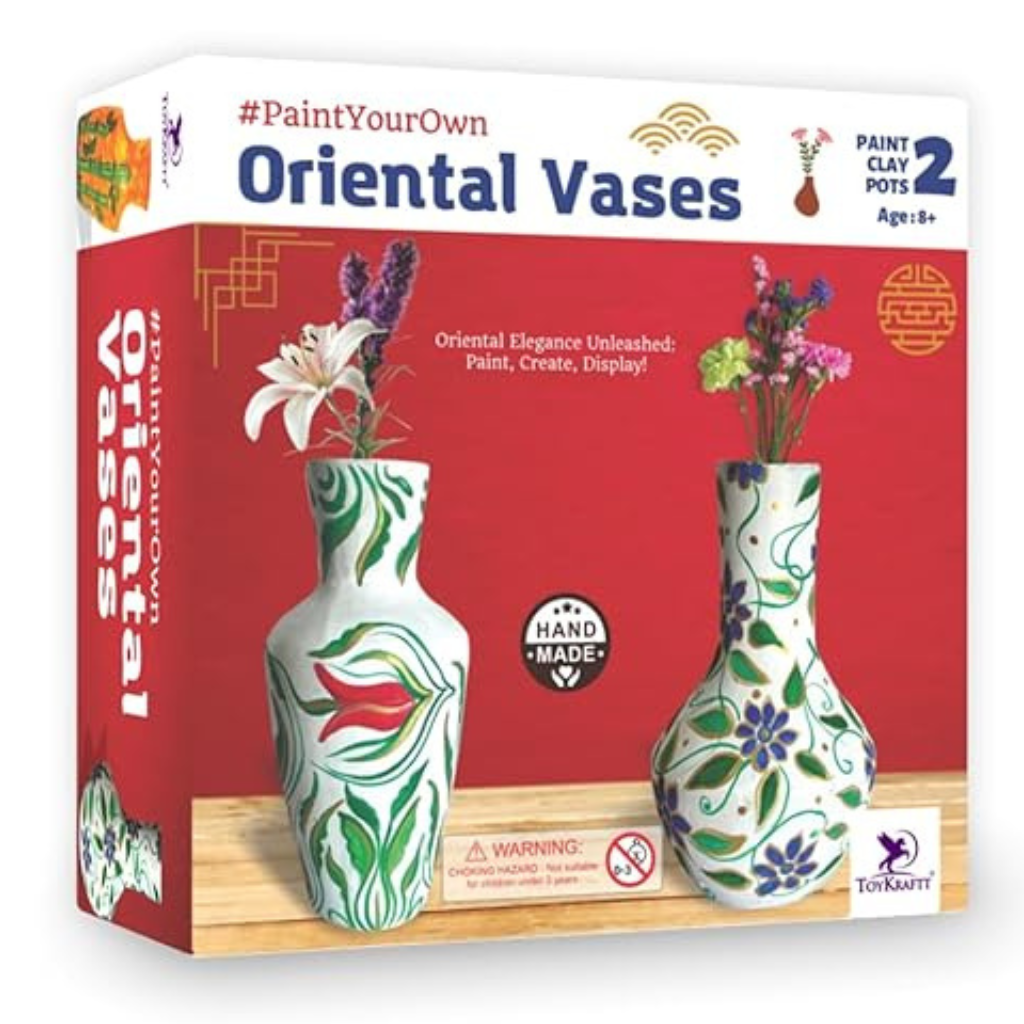 Toy Kraft Terracotta Oriental Flower Vases Kit - Multicolour
