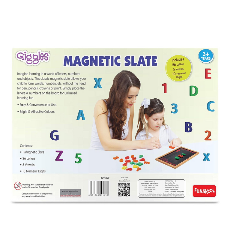 Funskool Magnetic Slate Writing Board - Brown